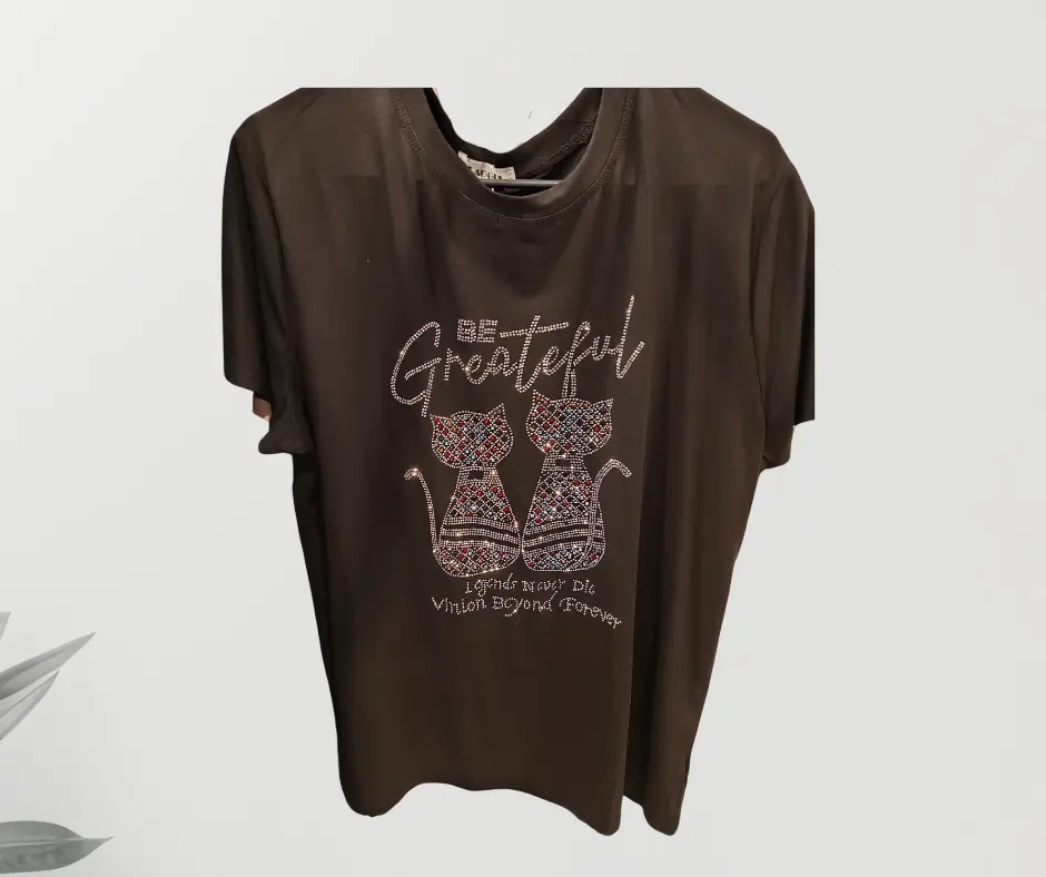 Blusa Brillosa Gatos XXL/XXXL Negro