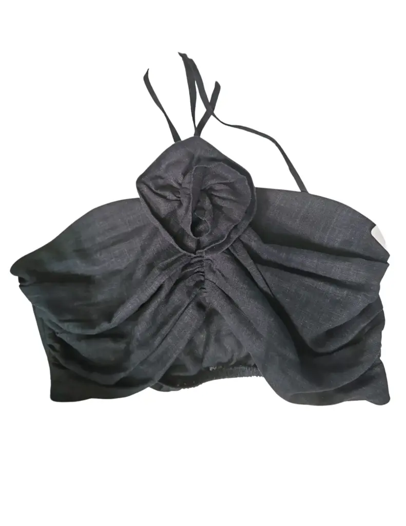 Crop Top Lino London Fashion L Negro