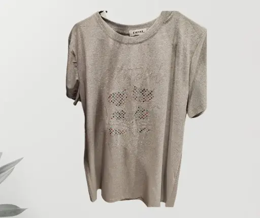 [MOD290620292] Blusa Brillosa Gatos L/XL Gris