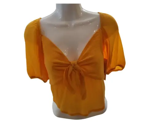 [MOD290620311] Blusa Crepon con Amarre en Busto London Fashion M Naranja