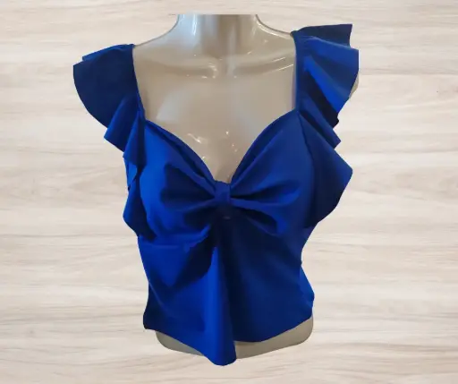 [MOD290620330] Blusa Hawai Escote Moño London Fashion L Azul
