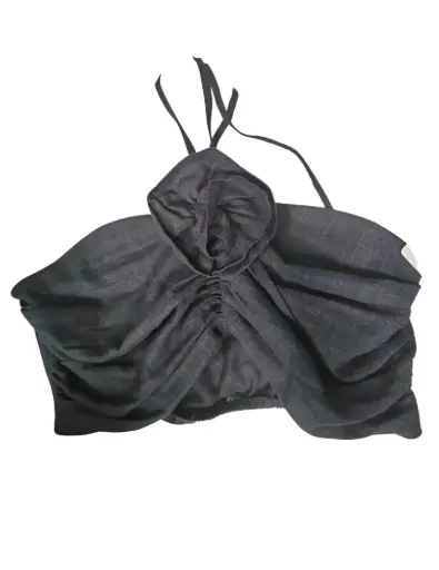 [MOD290620430] Crop Top Lino London Fashion L Negro